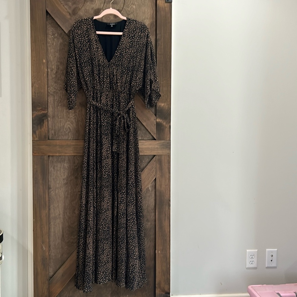 Aakaa Maxi Dress Black and Brown